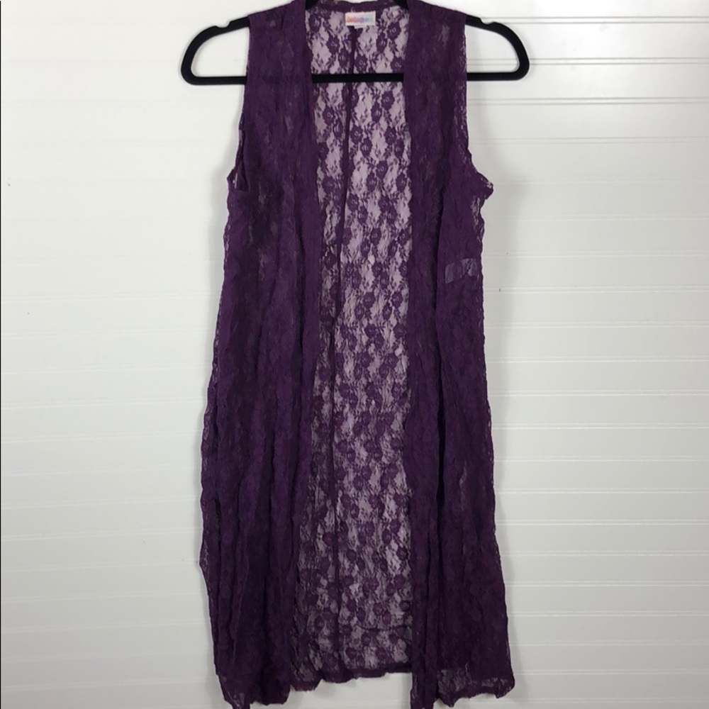 EUC Purple Lace LuLaRoe Joy Vest
